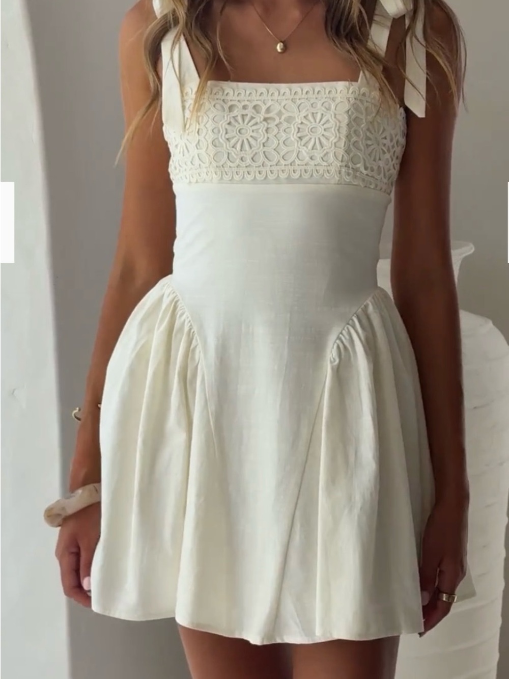 Nari Tie Strap Mini Dress NWT